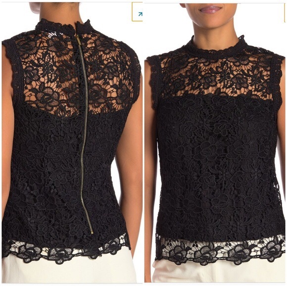 Nanette Lepore Tops - Nanette Lapore dark navy lace top